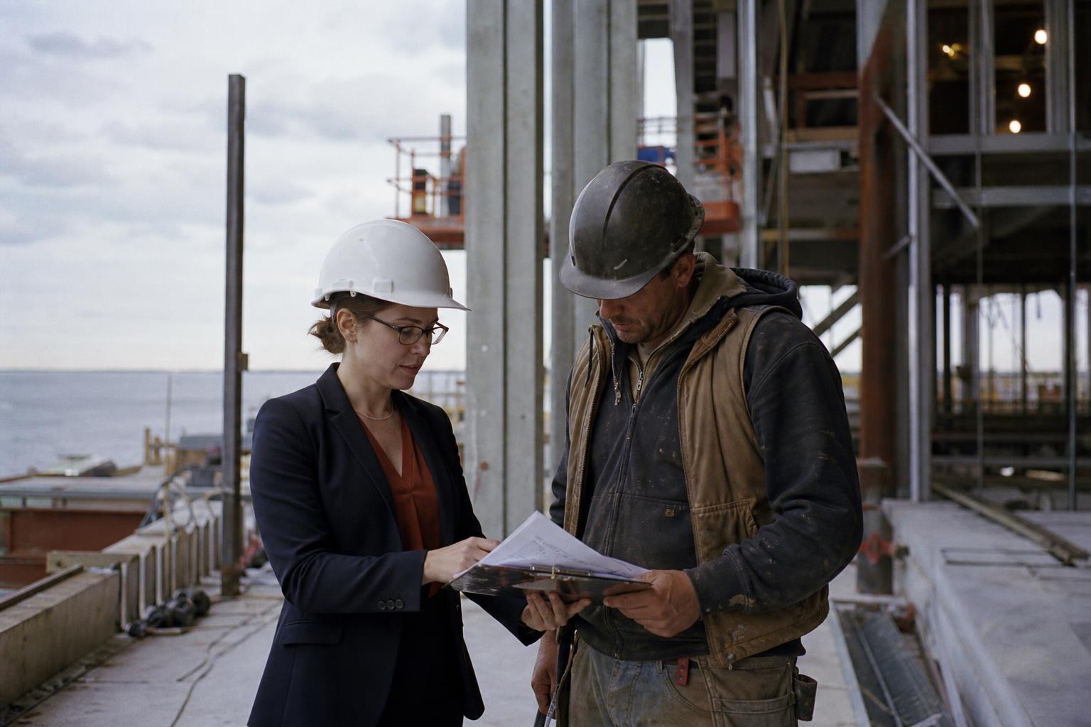Local contractor speaking with a Hampton Roads property manager